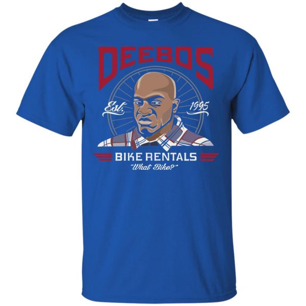 deebos bike rental t shirt - royal blue
