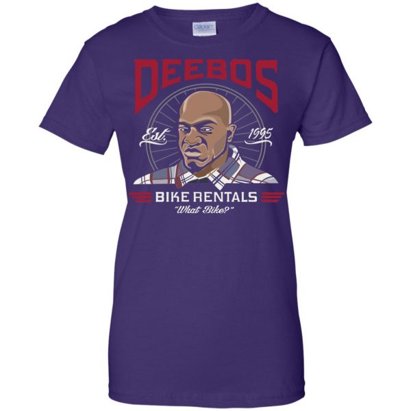 deebos bike rental womens t shirt - lady t shirt - purple
