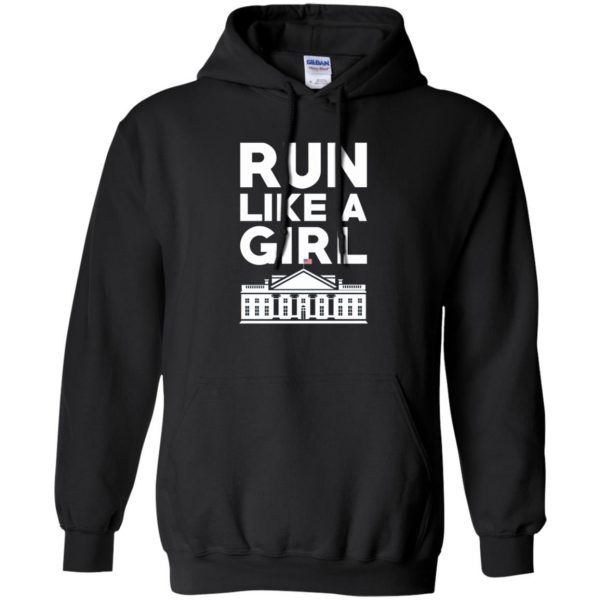 run like a girl hillary hoodie - black