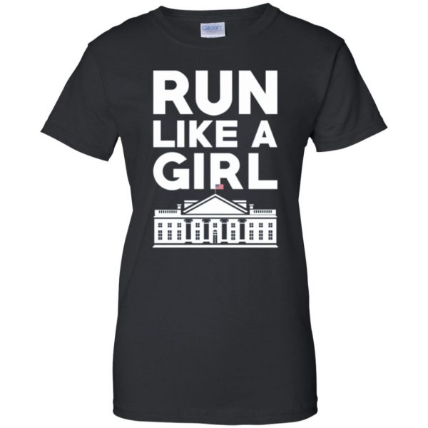 run like a girl hillary womens t shirt - lady t shirt - black