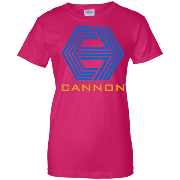cannon films womens t shirt - lady t shirt - pink heliconia