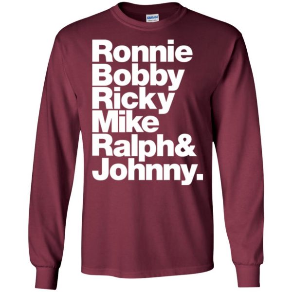 ronnie bobby ricky and mike long sleeve - maroon