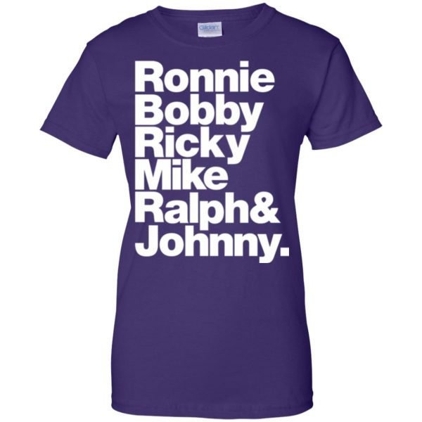 ronnie bobby ricky and mike womens t shirt - lady t shirt - purple