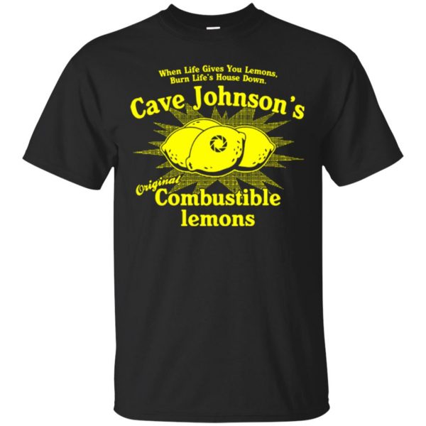 cave johnson lemon shirt - black