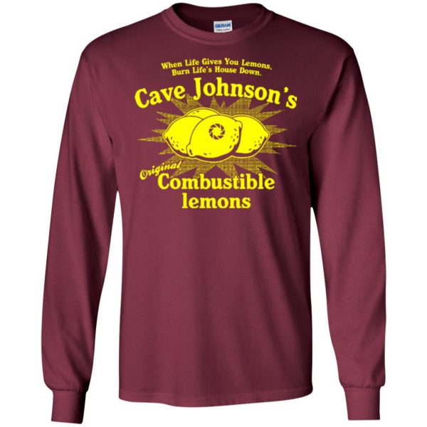 cave johnson lemon long sleeve - maroon