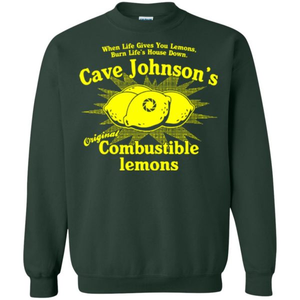 cave johnson lemon sweatshirt - forest green