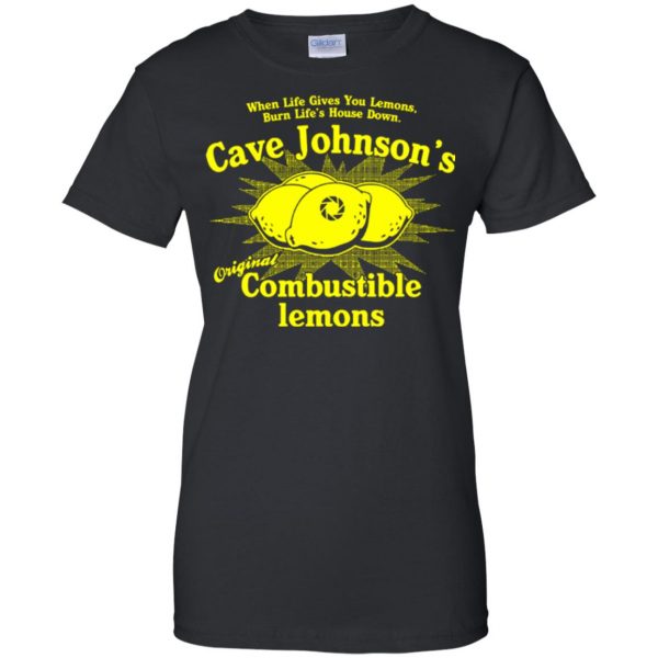 cave johnson lemon womens t shirt - lady t shirt - black