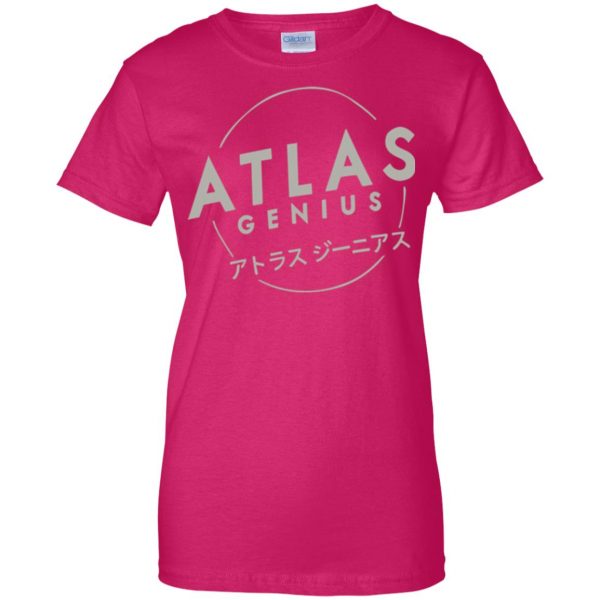 atlas genius womens t shirt - lady t shirt - pink heliconia