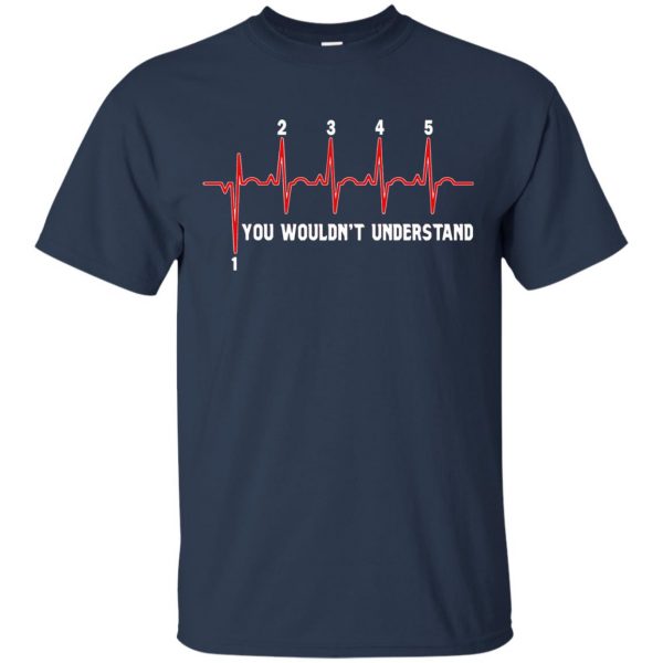 Motorcycle Heartbeat t shirt - navy blue
