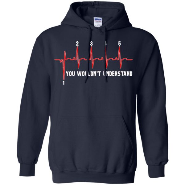 Motorcycle Heartbeat hoodie - navy blue