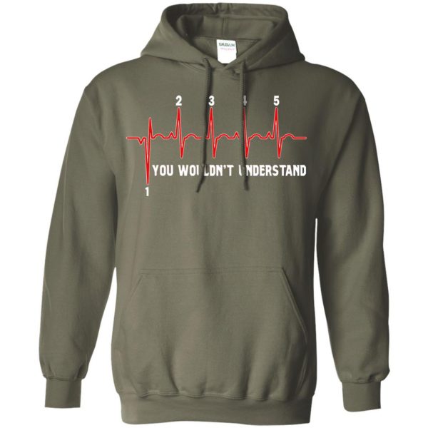 Motorcycle Heartbeat hoodie - military green