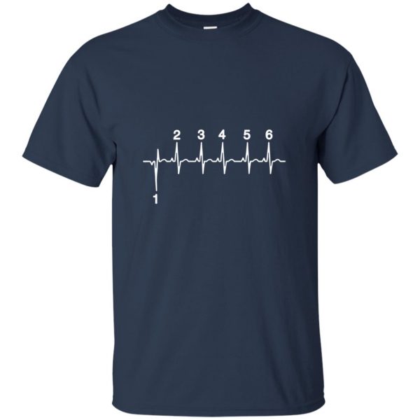 Heartbeat Motorcycle t shirt - navy blue