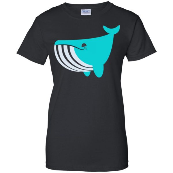 whale emoji womens t shirt - lady t shirt - black