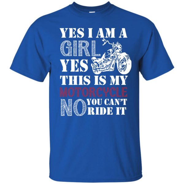 Girl With Motorcycle t shirt - royal blue