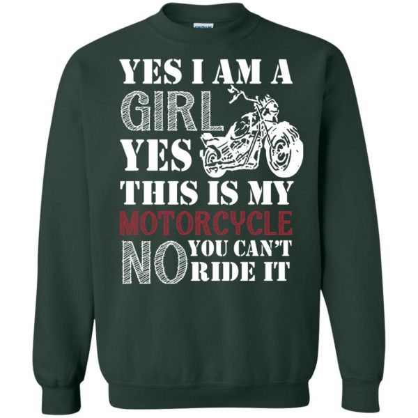 Girl With Motorcycle sweatshirt - forest green