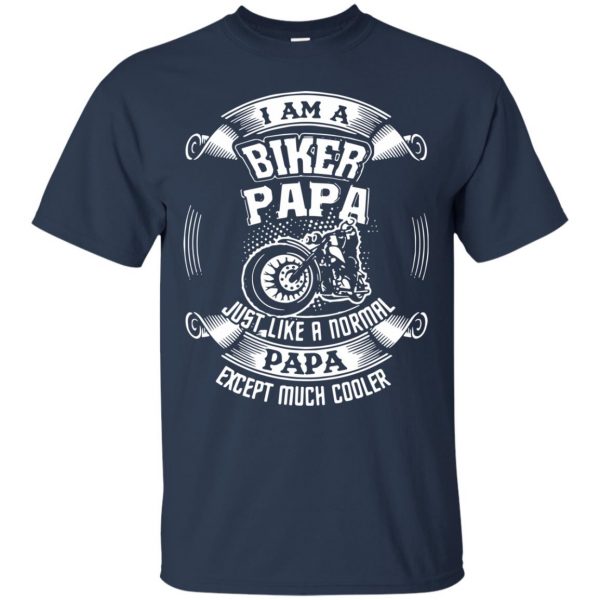 I'm A Biker Papa t shirt - navy blue