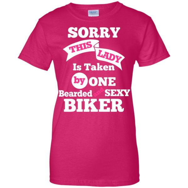 Motorcycle Gear (Taken) womens t shirt - lady t shirt - pink heliconia