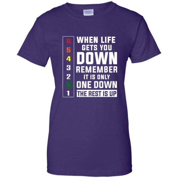 When Life Down womens t shirt - lady t shirt - purple