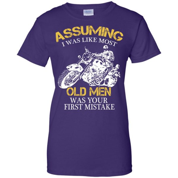A Motorcycle Old Man womens t shirt - lady t shirt - purple