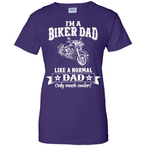 I'm A Biker Dad womens t shirt - lady t shirt - purple
