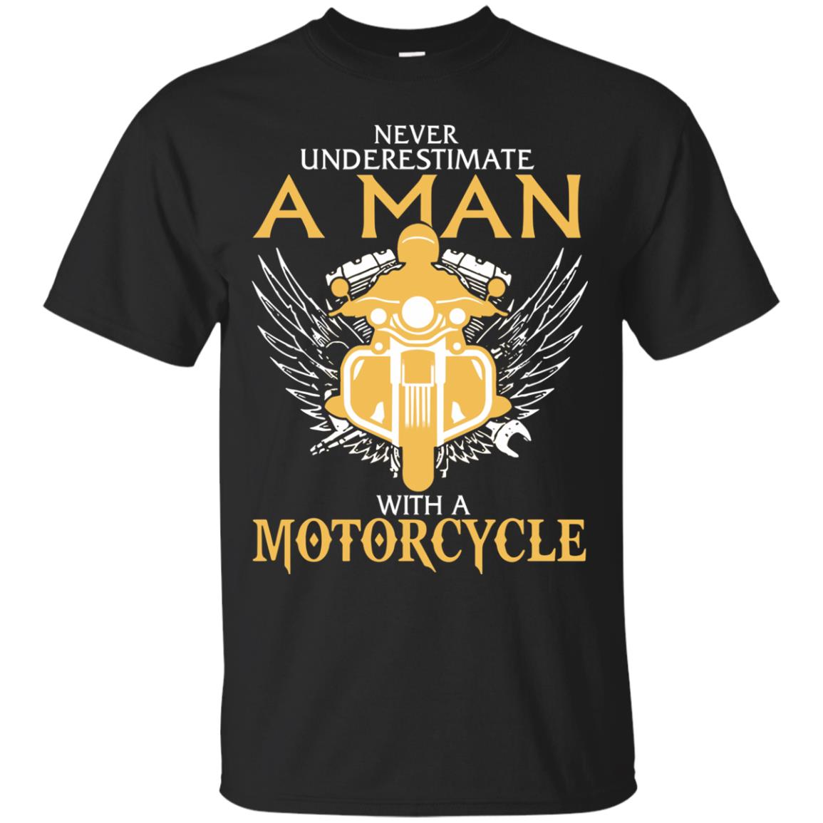 Man With A Motorcycle T-shirt - black