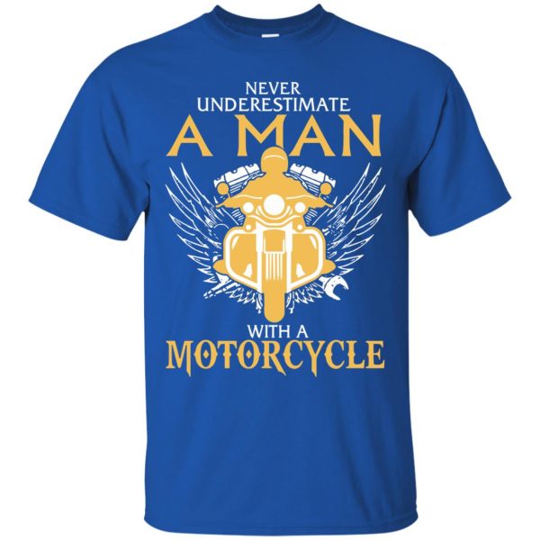 Man With A Motorcycle t shirt - royal blue