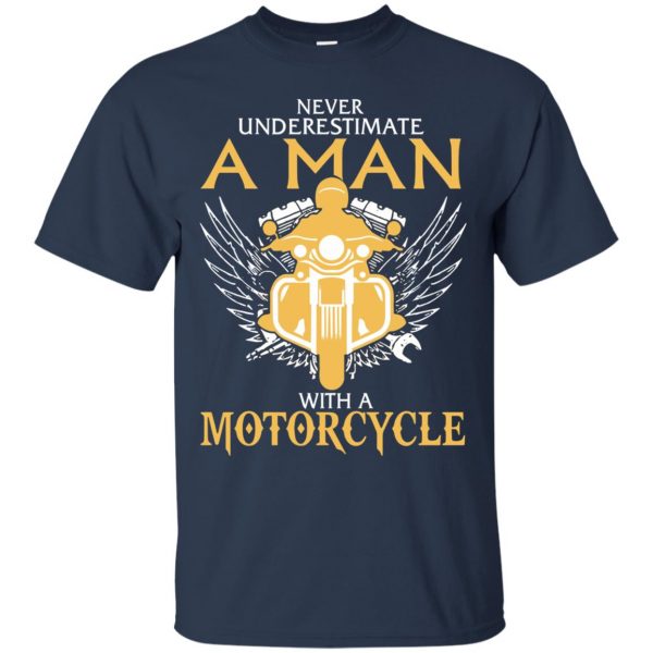 Man With A Motorcycle t shirt - navy blue