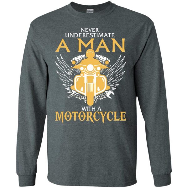 Man With A Motorcycle long sleeve - dark heather