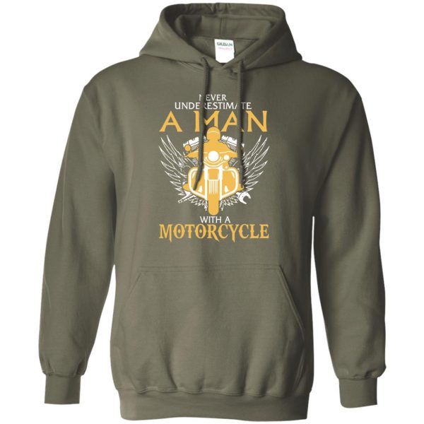 Man With A Motorcycle hoodie - military green
