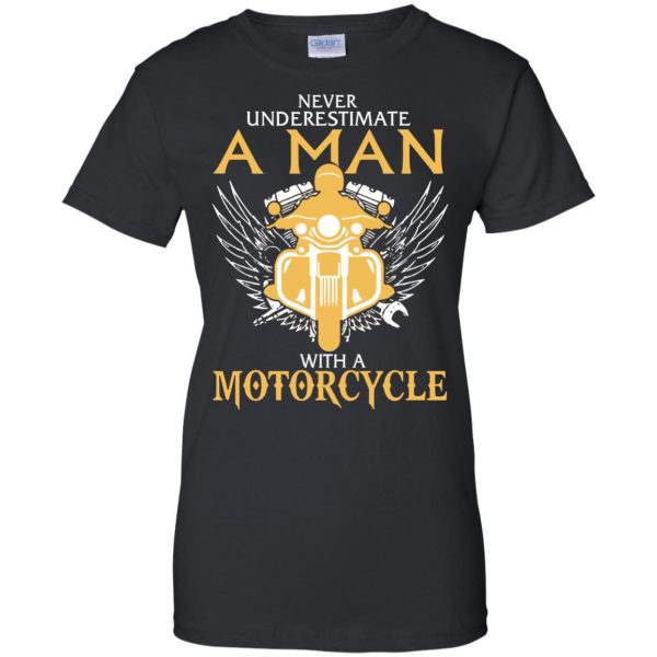 Man With A Motorcycle womens t shirt - lady t shirt - black