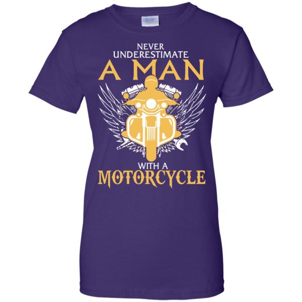 Man With A Motorcycle womens t shirt - lady t shirt - purple
