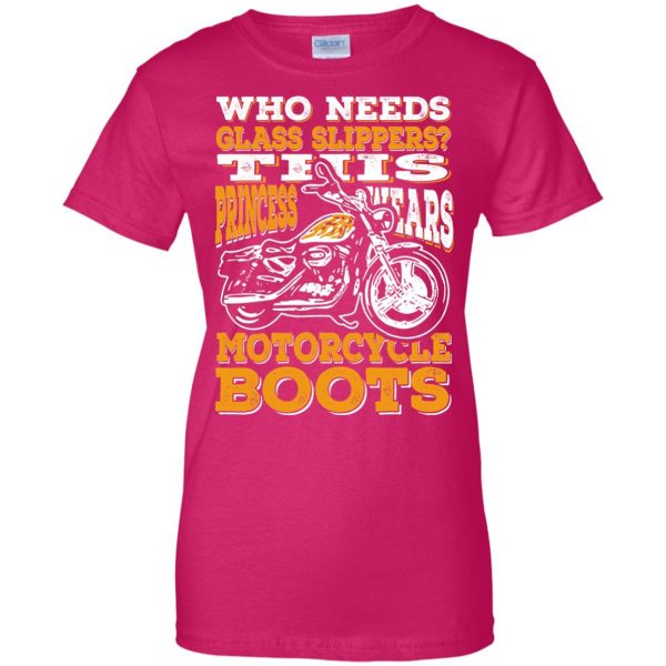 Wear Motorcycle Boots Or Slippers womens t shirt - lady t shirt - pink heliconia