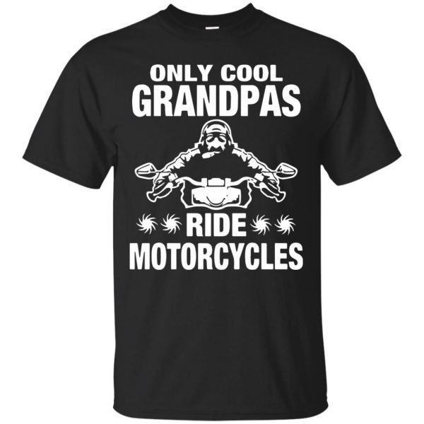 Only Cool Grandpas Ride Motorcycles T-shirt - black