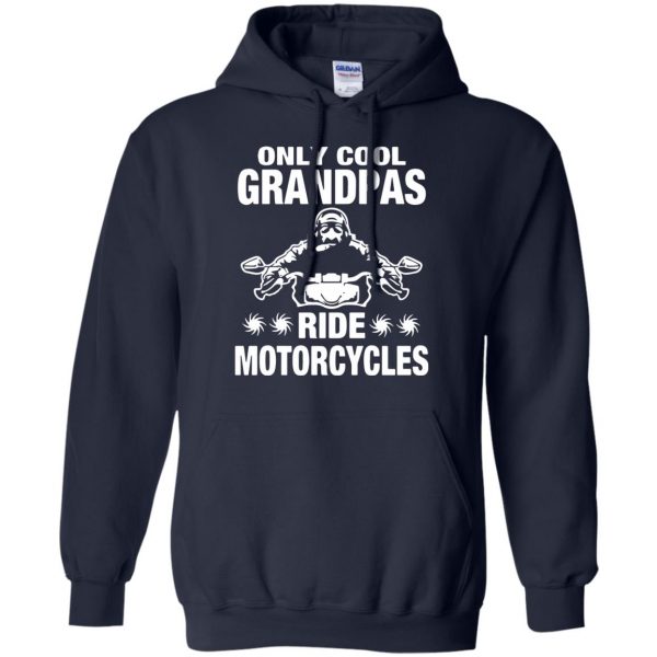 Only Cool Grandpas Ride Motorcycles hoodie - navy blue