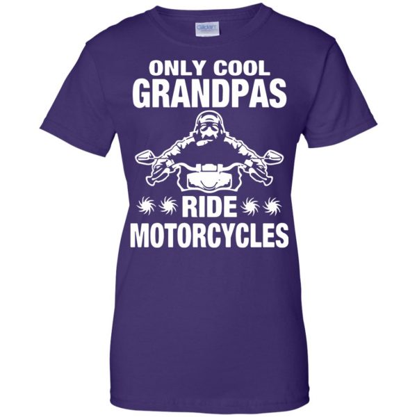 Only Cool Grandpas Ride Motorcycles womens t shirt - lady t shirt - purple