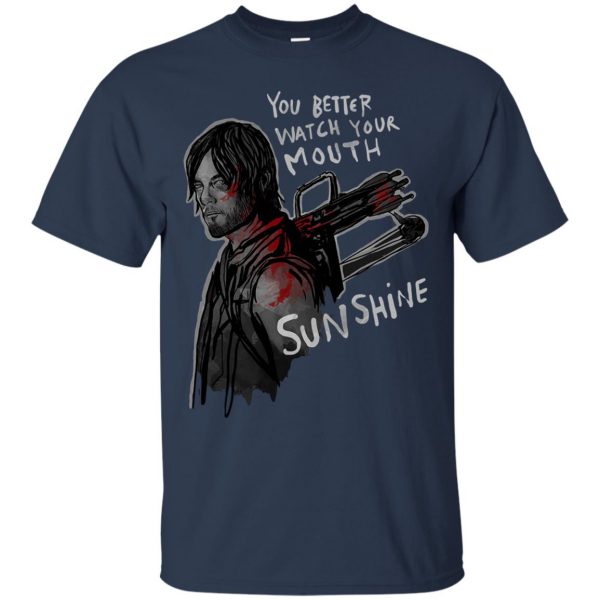 You Better Watch Your Mouth, Sunshine t shirt - navy blue