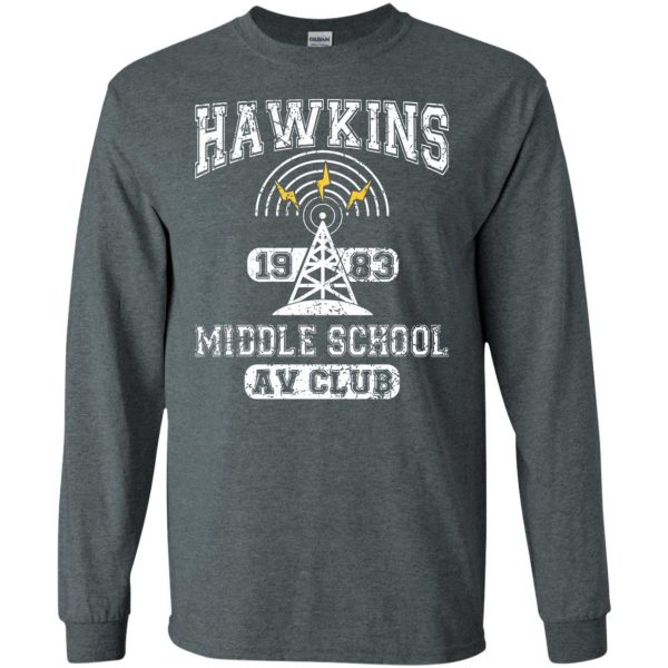 Hawkins High School long sleeve - dark heather