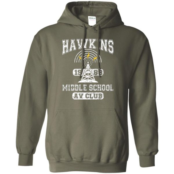 Hawkins High School hoodie - military green