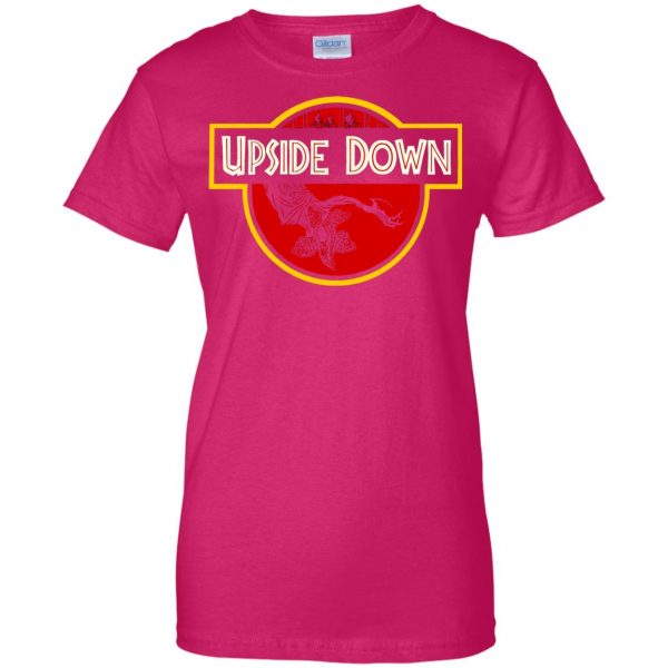Upside Down womens t shirt - lady t shirt - pink heliconia