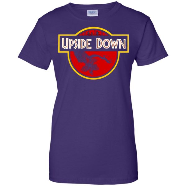 Upside Down womens t shirt - lady t shirt - purple