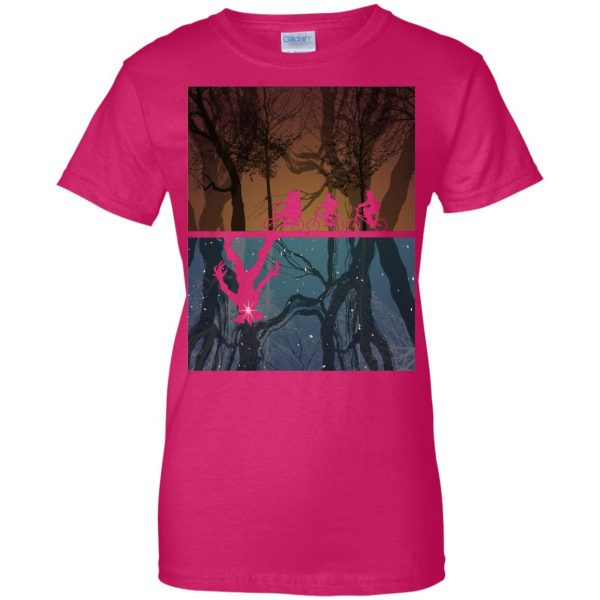 Stranger Forest womens t shirt - lady t shirt - pink heliconia