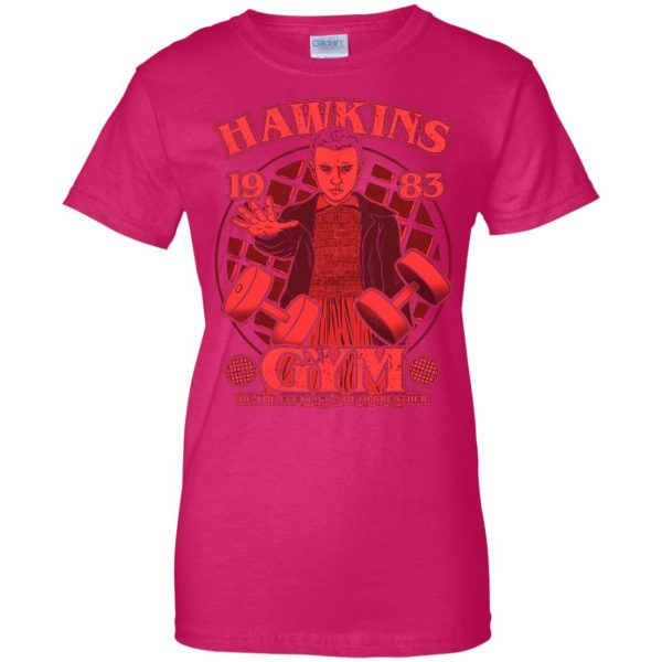 Hawkins Gym womens t shirt - lady t shirt - pink heliconia