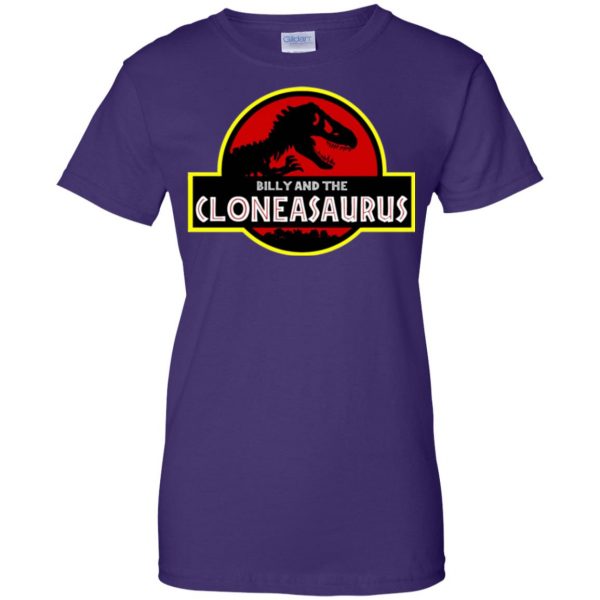 billy and the cloneasaurus womens t shirt - lady t shirt - purple