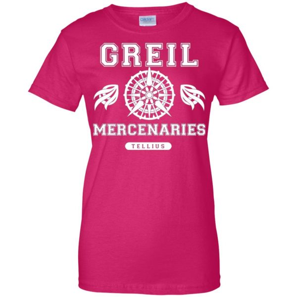 greil mercenaries womens t shirt - lady t shirt - pink heliconia