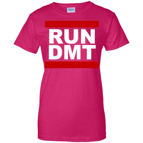 run dmt womens t shirt - lady t shirt - pink heliconia