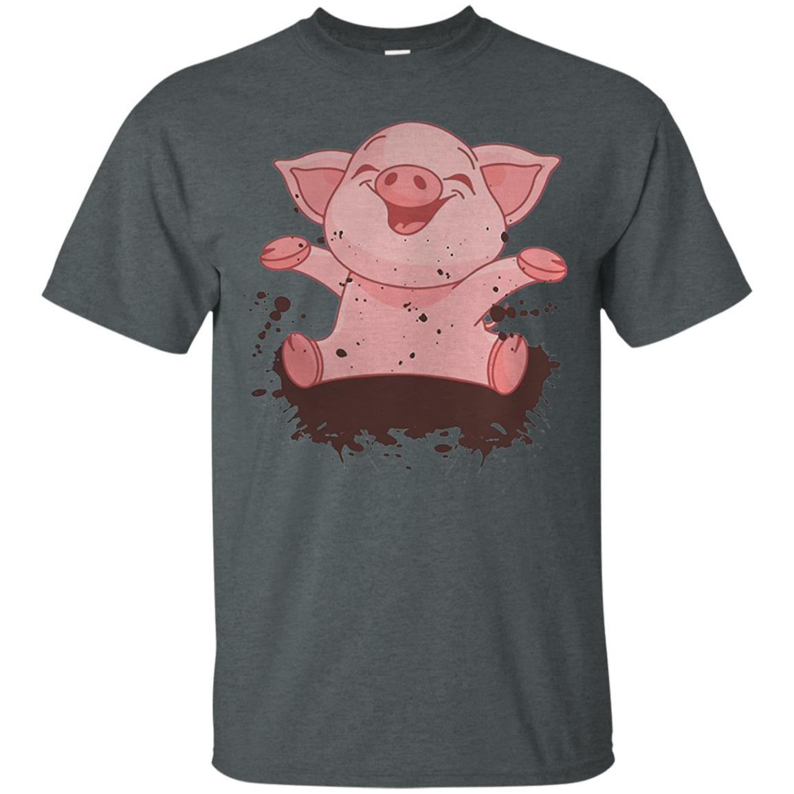cute pigs t shirt - dark heather