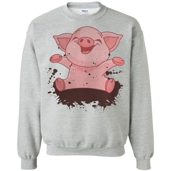 cute pigs sweatshirt - sport grey