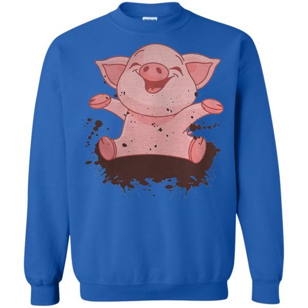 cute pigs sweatshirt - royal blue