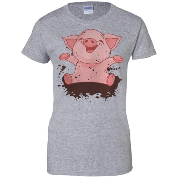 cute pigs womens t shirt - lady t shirt - sport grey