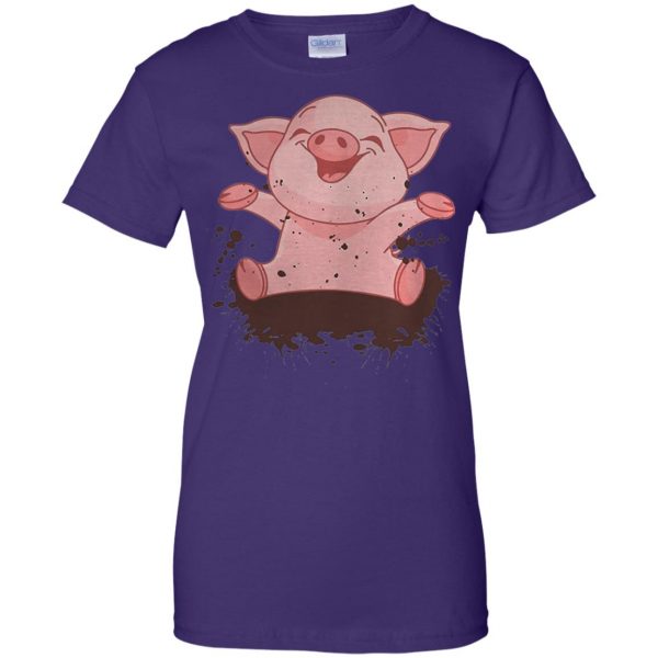 cute pigs womens t shirt - lady t shirt - purple